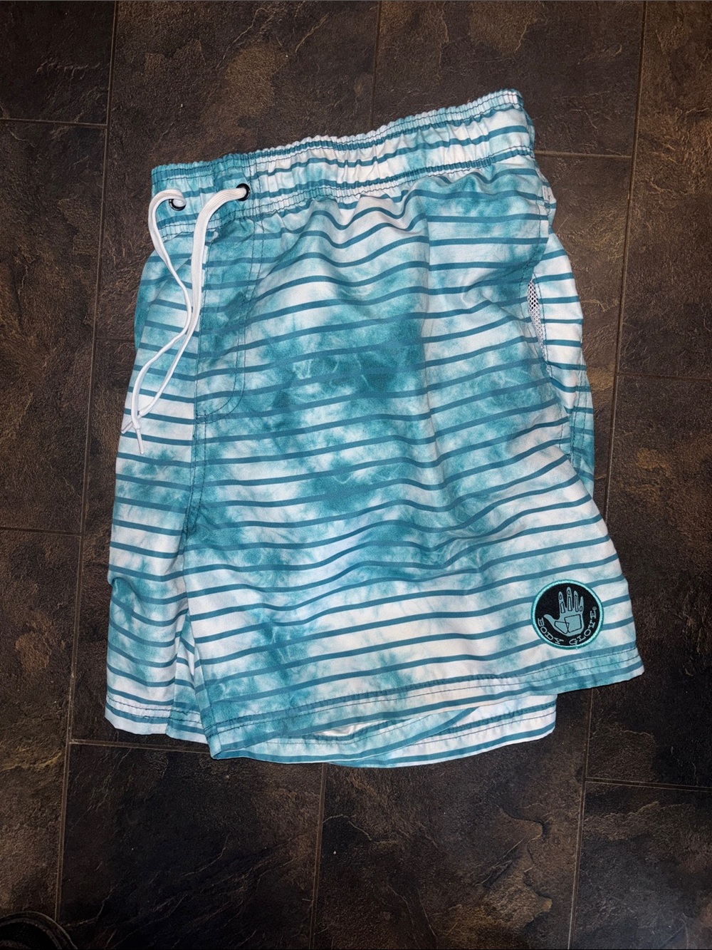 Body Glove Blue & White Striped Swim Shorts